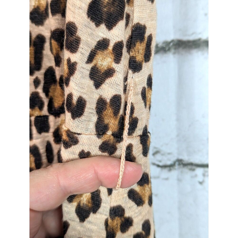 REBECCA TAYLOR 100% Linen Leopard Print T-Shirt Dress Sporty Flirty Small - Picture 8 of 8